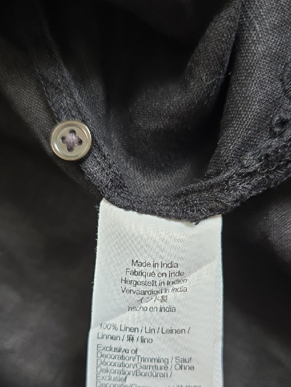 J. Crew Bungalow 100% Linen Black Embroidered Eyelet V-Neck Blouse Large - Picture 8 of 8